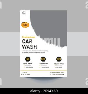 A4 Deckblatt für den Wasch- und Reinigungsservice für Berichte und Broschüren, Flyer, Broschüren, Dekoration für Druck und Präsentation Vektortemperatur Stock Vektor