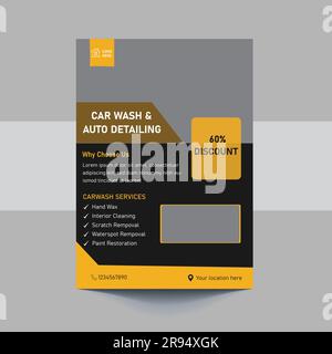 A4 Deckblatt für den Wasch- und Reinigungsservice für Berichte und Broschüren, Flyer, Broschüren, Dekoration für Druck und Präsentation Vektortemperatur Stock Vektor