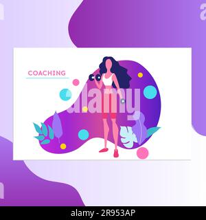 Life Coach-Vektordarstellung. Illustration des Coaching-Konzepts. Fitness, Sport und gesundes Lifestyle Konzept, Personal Trainer People. Business Strateg Stock Vektor