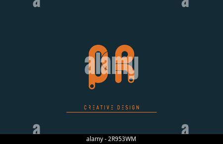 Buchstabe Modern Creative Logo QR , RQ Stock Vektor