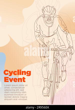 Radsportkunst. Radfahrer auf einem Radsportposter. Abstrakter Stil. Zyklische Vektordarstellung Stock Vektor