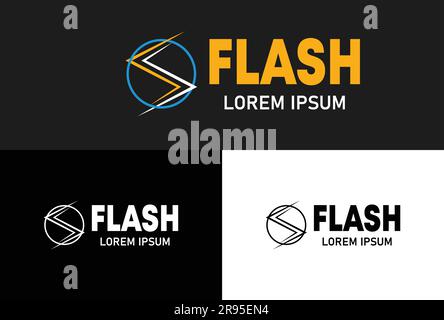 Logo-Vorlage für Lightning S Letter. Geschwindigkeit, Kraft, elektrische Energie. Stock Vektor