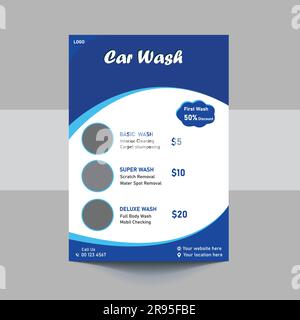 A4 Deckblatt für den Wasch- und Reinigungsservice für Berichte und Broschüren, Flyer, Broschüren, Dekoration für Druck und Präsentation Vektortemperatur Stock Vektor