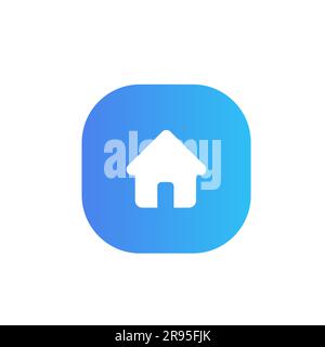 Flaches Symbol für Web-Home für Apps und Websites. Haussymbol, Home-Symbol im Kreis oder Mai Stock Vektor
