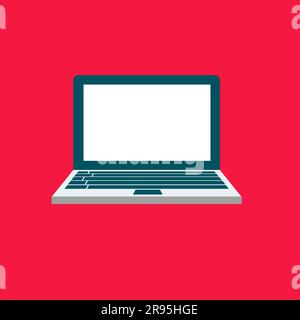 Laptop mit leerer Bildschirm Stock Vektor