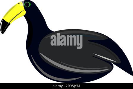 Toucan auf weißem Hintergrund, Kinderzeichnung. Stock Vektor