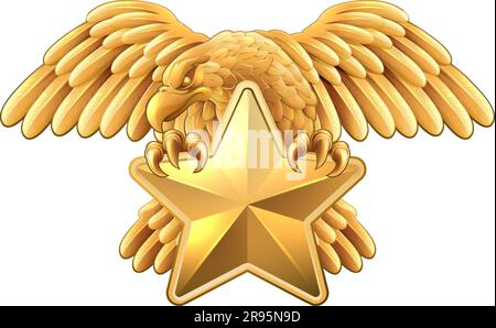 Pergamentdesign Mit Eagle Star Symbol Crest Banner Stock Vektor