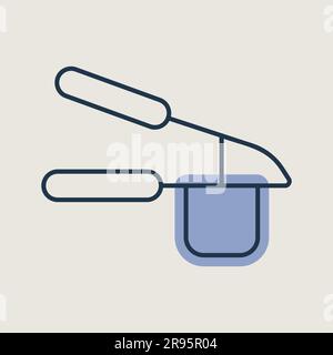 Symbol für Knoblauch drücken. Küchengerät. Diagrammsymbol für das Kochen von Website-Design, Logo, App, UI Stock Vektor