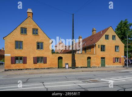 Kopenhagen, historische Wohnsiedlung Nyboder // Kopenhagen, historisches Housing Nyboder Stockfoto