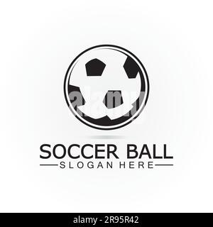 Fußballball-Logo-Symbol und Symbol-Vektorvorlage. Fußball-Logo-Design Stock Vektor