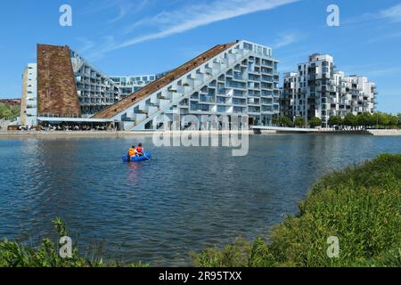 Kopenhagen, Stadtentwicklungsgebiet Ørestad, 8 Tallet // Kopenhagen, Stadtentwicklungsgebiet Ørestad, 8 Haus Stockfoto