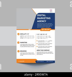 Layout des Business Flyers, Deckblatt des Flyers, Jahresbericht, Unternehmenspräsentation, Layout des digitalen Marketings, Vorlage für Flyer für digitales Marketing Stock Vektor