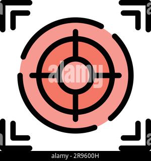 Symbol für Beziehungsziel. Zielvektorsymbol für Konturbeziehung für Webdesign isoliert auf weißer Hintergrundfarbe Stock Vektor