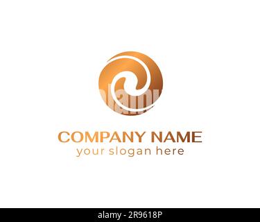 Logo Spiral Abstract 2 Double Partnership Icon. Lockige, elegante Wellen. Vorlage für ein einzigartiges Luxusdesign, Logo, Unternehmensprodukte, Yoga-Stollen Stock Vektor