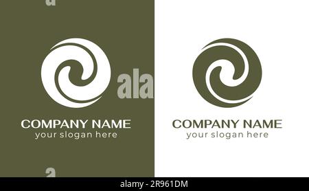 Logo Spiral Abstract 2 Double Partnership Icon. Lockige, elegante Wellen. Vorlage für ein einzigartiges Luxusdesign, Logo, Unternehmensprodukte, Yoga-Stollen Stock Vektor