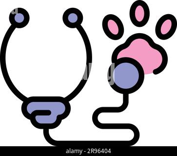 Stethoskop-Symbol der Tierklinik. Umriss Stethoskop-Vektorsymbol für Webdesign isoliert auf weißem Hintergrund Stock Vektor