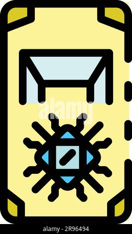 Symbol für automatisches Fahrsystem. Umriss Vektorsymbol für automatisches Antriebssystem für Webdesign isoliert auf weißem Hintergrund, flach Stock Vektor