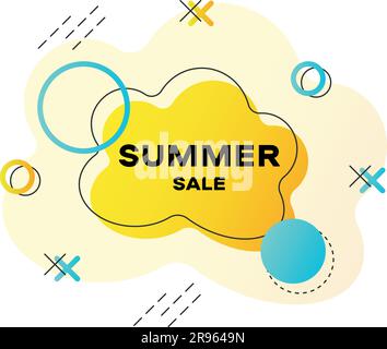 Bannervorlage für Sommerangebote. Abstrakter geometrischer Hintergrund im Sommer. Vektordarstellung. Stock Vektor
