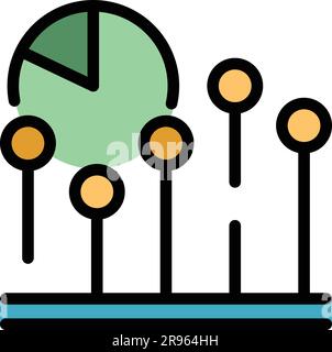 Kreisdiagramm – Symbol für Vertrauensbeziehung. Kreisdiagramm in Umrisszeichnung Vektorsymbol für Vertrauensbeziehungen für Webdesign isoliert auf weißem Hintergrund Stock Vektor