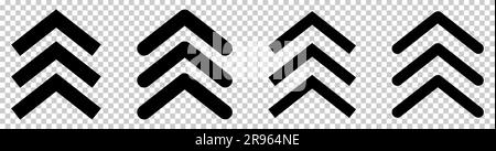 Chevron schwarze Symbole gesetzt. Vektordarstellung auf transparentem Hintergrund isoliert Stock Vektor