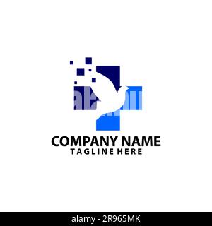 church Dove Logo abstrakter Vektor Stock Vektor