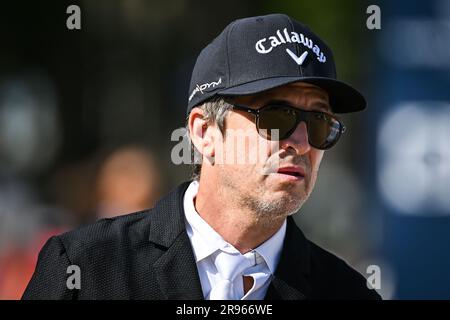 Paris, Frankreich. 24. Juni 2023. Guillaume CANET während des Longines Paris Eiffel Jumping 2023, Longines Global Champions Tour, Reitveranstaltung am 24. Juni 2023 im Champ de Mars in Paris, Frankreich Kredit: Independent Photo Agency Srl/Alamy Live News Stockfoto