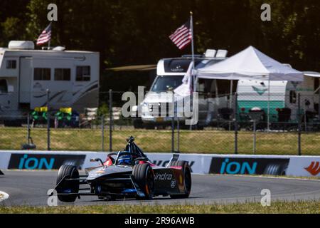 Portland, Etats Unis. 24. Juni 2023. 11 DI GRASSI Lucas (BRA), Mahindra Racing, Spark-Mahindra, Mahindra M9-Electro, Action anlässlich des 2023 Southwire Portland ePrix, 9. Tagung der ABB FIA Formel E-Weltmeisterschaft 2022-23, auf der Portland International Raceway vom 22. Bis 24. Juni 2023 in Portland, Vereinigte Staaten von Amerika - Photo Julien Credit Delfosse/DPI: DPPI Media/Alamy Live News Stockfoto