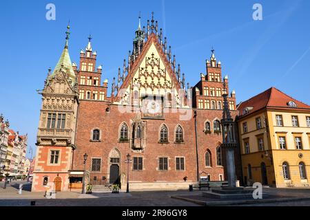 Das schöne Alte Rathaus von Breslau in Polen Stockfoto