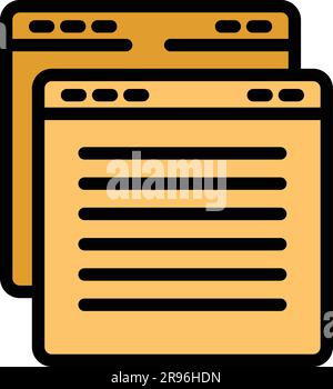 Symbol für die Suchmaschine für das Surfen im Internet. Gliederung Web Surfen Suchmaschine Vektorsymbol für Web-Design isoliert auf weißem Hintergrund flach Stock Vektor