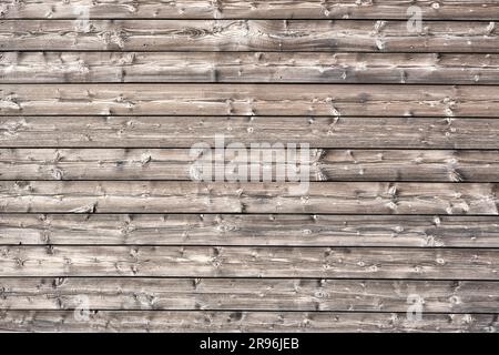 Hintergrund aus einer Wand aus horizontalen Holzbrettern Stockfoto