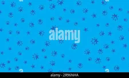 Nahtloses Muster aus dem mehrfarbigen Weihnachtsbaumspielzeug Neujahrssterne mit Schneeflocken. Der Hintergrund. Vektor illustr Stock Vektor