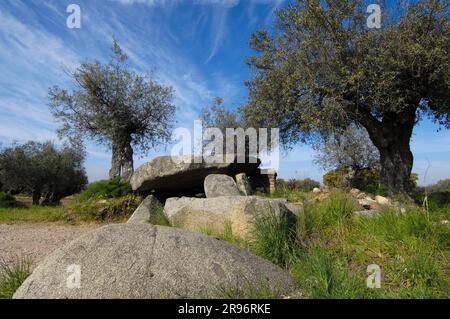 Anta do Olival Da Pega Dolmen, in der Nähe von Monsaraz, Alentejo, Portugal Stockfoto