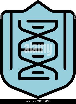 DNA-Symbol für regulierte Produkte. Gliederung regulierter Produkte dna-Vektorsymbol für Webdesign isoliert auf weißem Hintergrund flach Stock Vektor