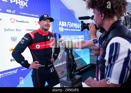 Portland, Etats Unis. 24. Juni 2023. DENNIS Jake (gbr), Avalanche Andretti Formula E, Spark-Porsche, Porsche 99X Electric, Portrait anlässlich des 2023 Southwire Portland ePrix, 9. Tagung der ABB FIA Formel E-Weltmeisterschaft 2022-23, auf der Portland International Raceway vom 22. Bis 24. Juni 2023 in Portland, Vereinigte Staaten von Amerika - Foto Julien Delfosse/DPPI Kredit: DPPI Media/Alamy Live News Stockfoto