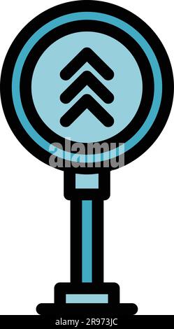 Wegweiser-Symbol. Outline Runner Straßenschild-Vektorsymbol für Webdesign isoliert auf weißem Hintergrund flach Stock Vektor