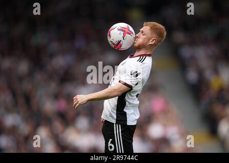 Harrison Reed von Fulham während des Spiels der Premier League zwischen Fulham und Manchester City am 30. April 2023 in Craven Cottage, London, England. Foto Stockfoto
