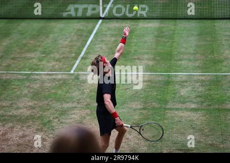 Halle, Westfalen, Deutschland. 24. Juni 2023. ANDREY RUBLEV in Aktion während der Terra Wortmann Open in der Owl Arena (Kreditbild: © Mathias Schulz/ZUMA Press Wire) NUR REDAKTIONELLE VERWENDUNG! Nicht für den kommerziellen GEBRAUCH! Stockfoto