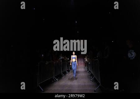 Paris, Frankreich. 24. Juni 2023. MARINE SERRE Spring Summer 2024 Runway während der Paris Fashion Week am 2023. Juni - Paris; Frankreich 24/06/2023 Gutschein: dpa/Alamy Live News Stockfoto