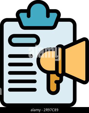 Megafon-Symbol für die Zwischenablage. Gliederung Zwischenablage Megafon-Vektorsymbol für Webdesign isoliert auf weißem Hintergrund Stock Vektor