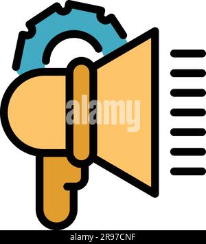 Marketing Megaphone-Symbol. Outline Marketing Megafon-Vektorsymbol für Webdesign isoliert auf weißem Hintergrund Stock Vektor