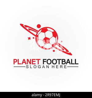 Vektorvorlage für das Logo von Planet Football oder Planet Football Stock Vektor