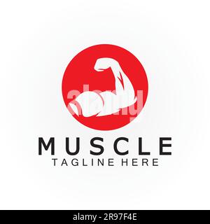Bizeps Muscle Icon Logo Vektor-Designvorlage. Stock Vektor
