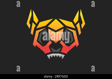 Geometrisches abstraktes Design von Cat Skull Stock Vektor