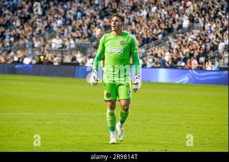 Chester, Pennsylvania, USA. 24. Juni 2023. 24. Juni 2023, Chester PA-Philadelphia Union Player, JOE BENDIK (12) in Aktion gegen Inter Miami CF während des Spiels im Subaru Park in Chester PA (Kreditbild: © Ricky Fitchett/ZUMA Press Wire), NUR REDAKTIONELLE VERWENDUNG! Nicht für den kommerziellen GEBRAUCH! Stockfoto