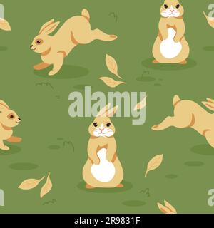 Lustige Cartoon-Tiere, Hasen und Kaninchen-Vektor Stock Vektor