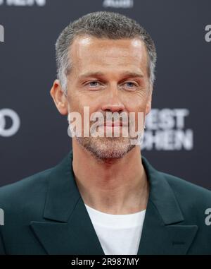 München, Deutschland. 23. Juni 2023. Wayne Carpendale, Schauspieler, kommt zur Eröffnung des Münchner Filmfestivals auf die Gasteig HP8. Das Filmfestival wird dieses Jahr mit dem Film „die persische Version“ eröffnet und zeigt bis 01.07.2023 Filme aus der ganzen Welt. Kredit: Sven Hoppe/dpa/Alamy Live News Stockfoto