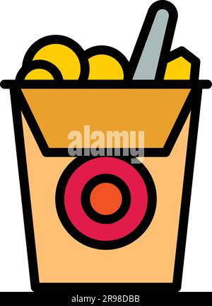 Snack-Symbol zum Mitnehmen. Umriss des Vektorsymbols für Snack-Food zum Mitnehmen für das Webdesign isoliert auf weißem Hintergrund flach Stock Vektor