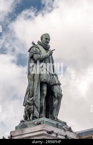 Die Statue von Willem I., Willem Frederik, Prinz von Orange-Nassau war ein Prinz von Orange und der erste König der Niederlande und Großherzog von Luxemburg Stockfoto