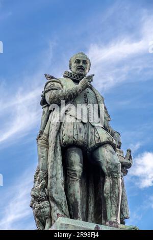 Die Statue von Willem I., Willem Frederik, Prinz von Orange-Nassau war ein Prinz von Orange und der erste König der Niederlande und Großherzog von Luxemburg Stockfoto