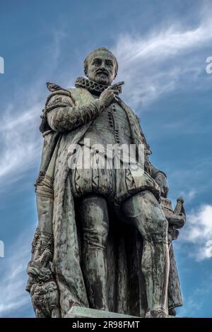 Die Statue von Willem I., Willem Frederik, Prinz von Orange-Nassau war ein Prinz von Orange und der erste König der Niederlande und Großherzog von Luxemburg Stockfoto